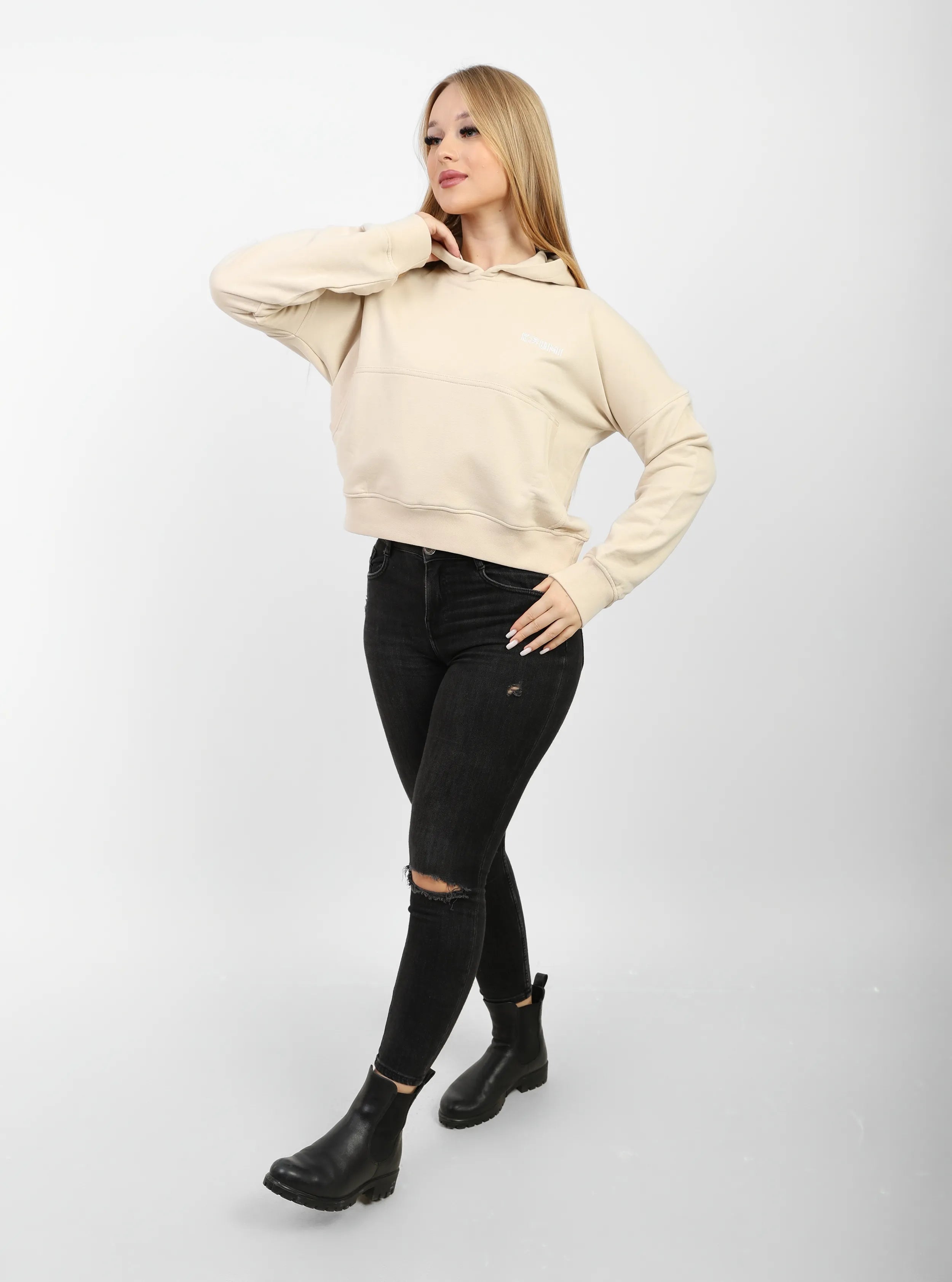 Premium Egyptian Cotton Crop Hoodie