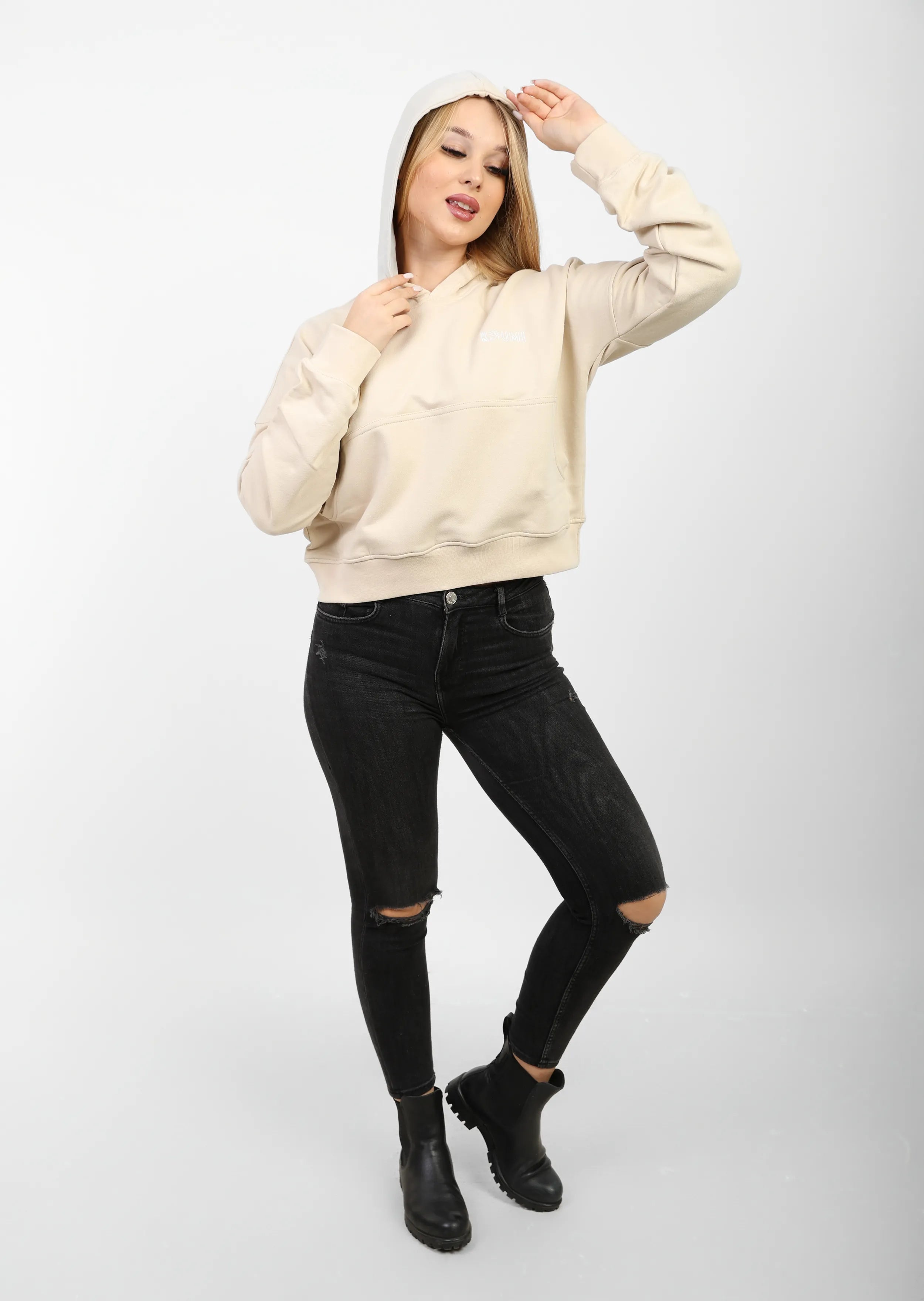 Premium Egyptian Cotton Crop Hoodie