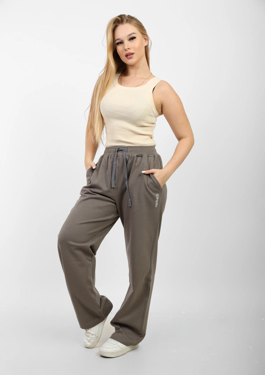 Egyptian Cotton Wide-Leg Pants