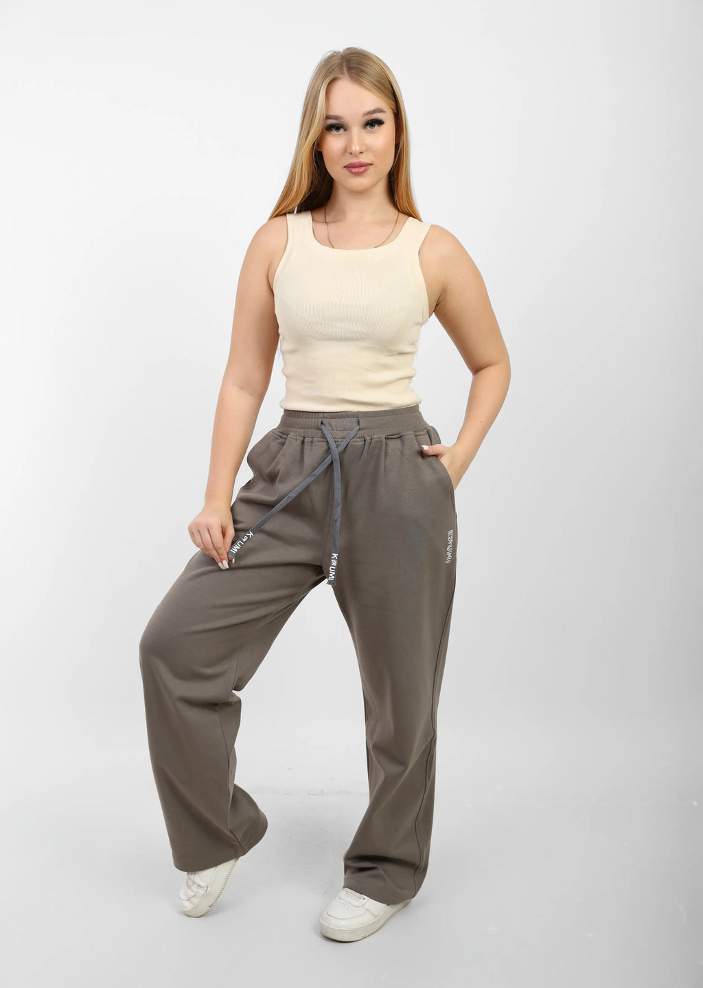 Egyptian Cotton Wide-Leg Pants