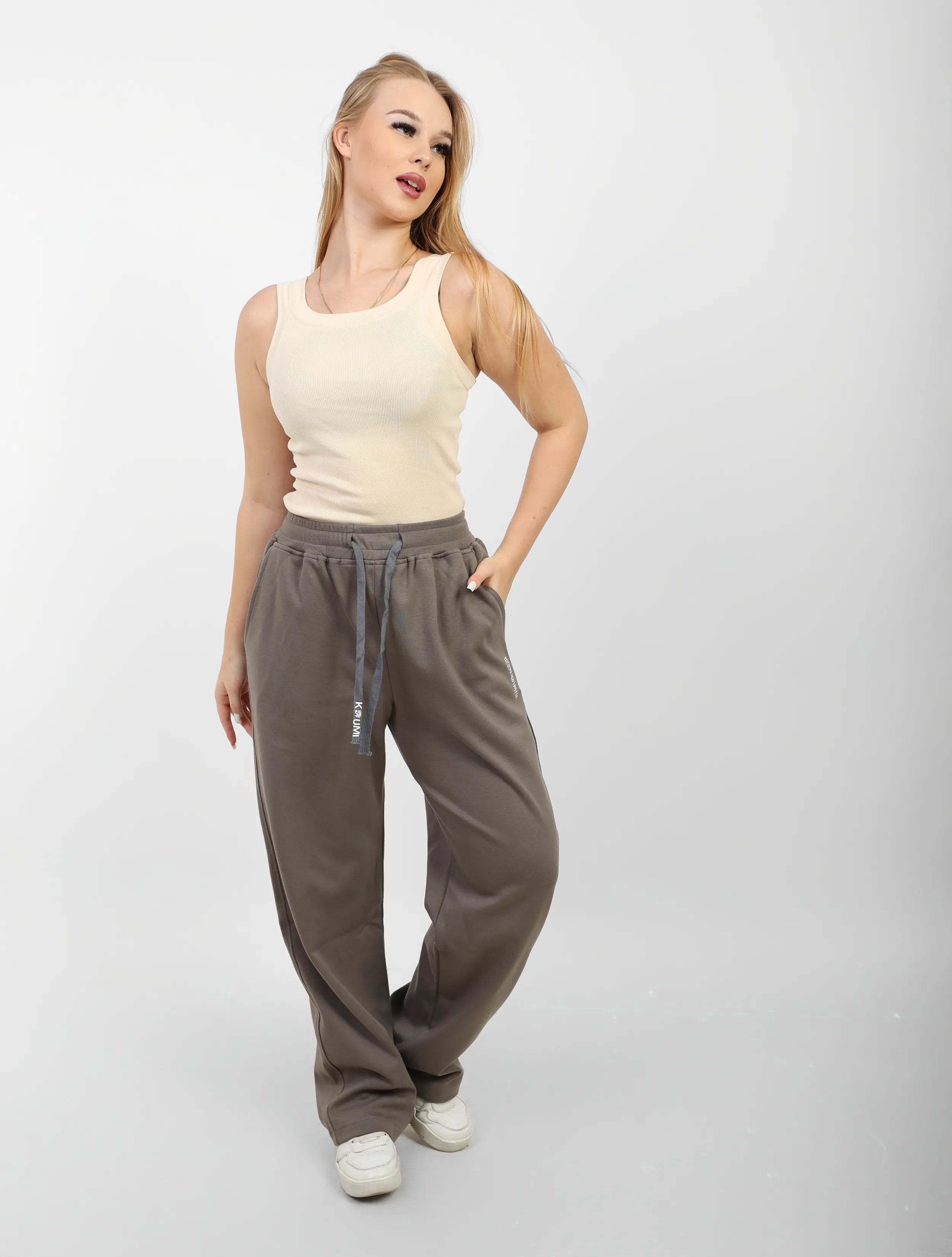 Egyptian Cotton Wide-Leg Pants